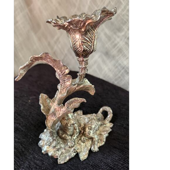 1990's Arthur Court candle holders, vintage set, Leopard and Elephant - Picture 6 of 14